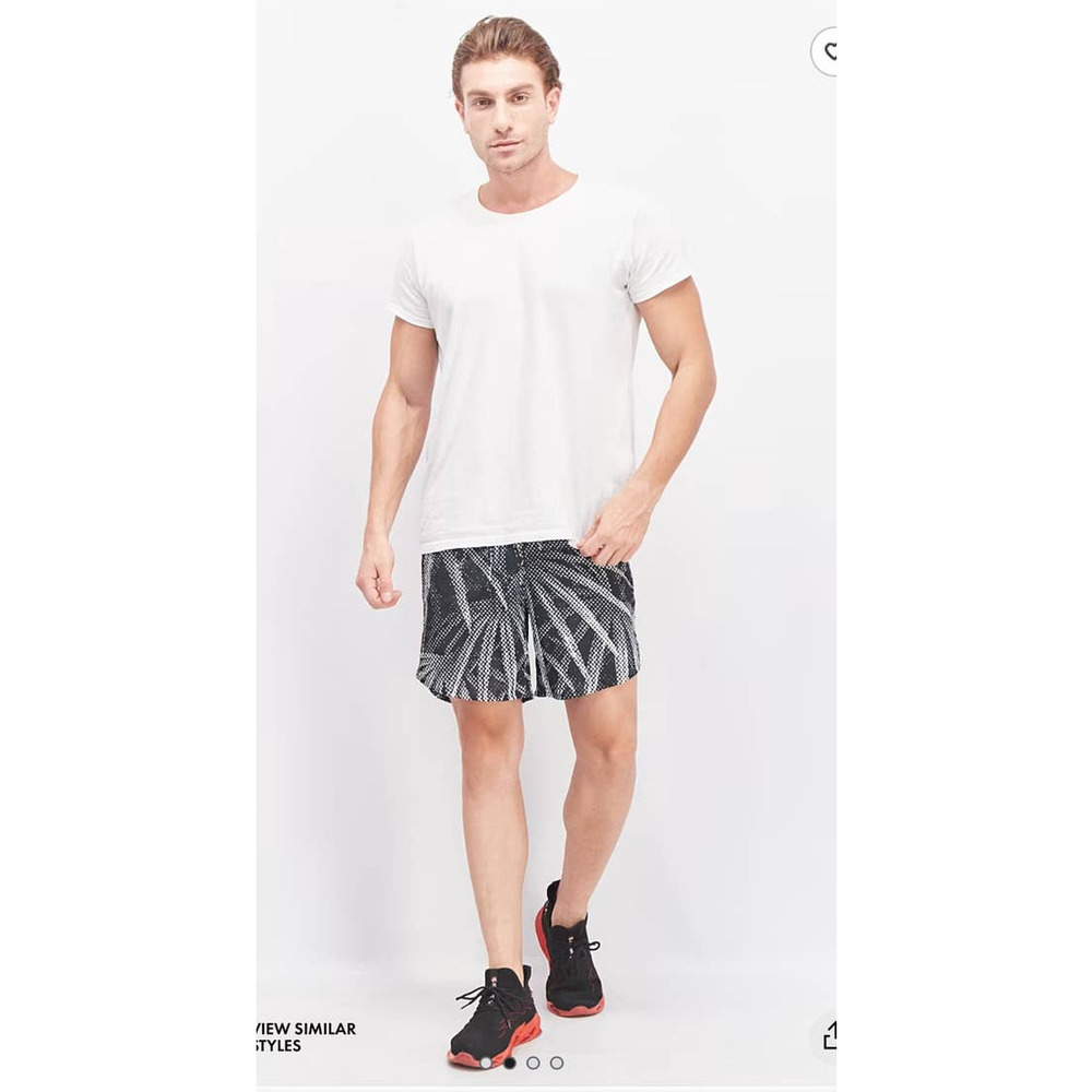 Adidas Men Sportswear Fit 7 Inseam Brand Logo Training Shorts, Black/White
